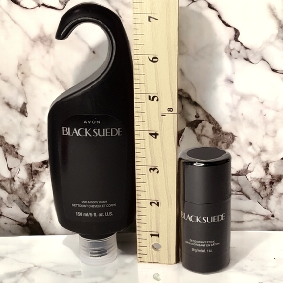 Avon Black Suede Men Hair Body Wash &  Deodorant Stick Lot - Picture 4 of 4